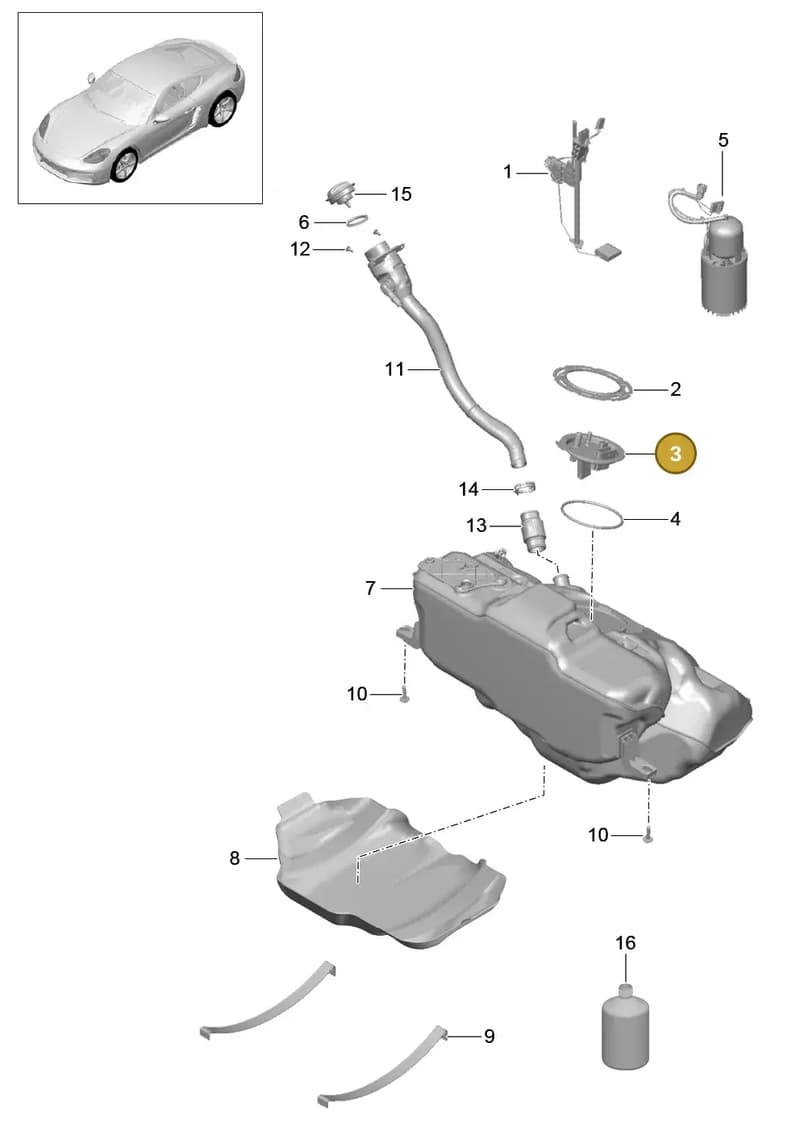 99965141640 — Porsche Cayman (2016-2019) diagram p50201000, position 3