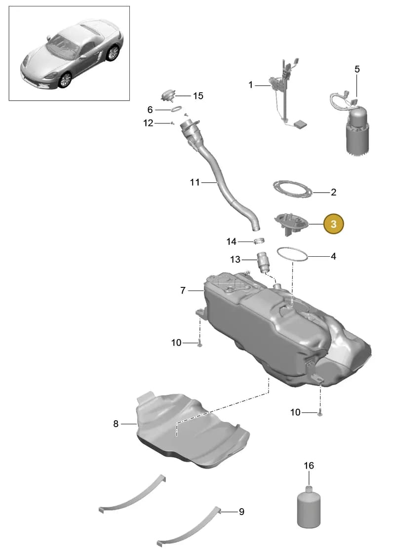 99965141640 — Porsche Boxster (2016-2019) diagram p48201000, position 3