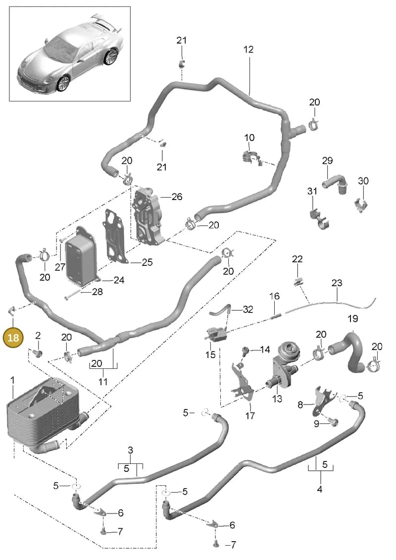 99965141801 — Porsche 911 (2013-2020) diagram p41360000, position 18