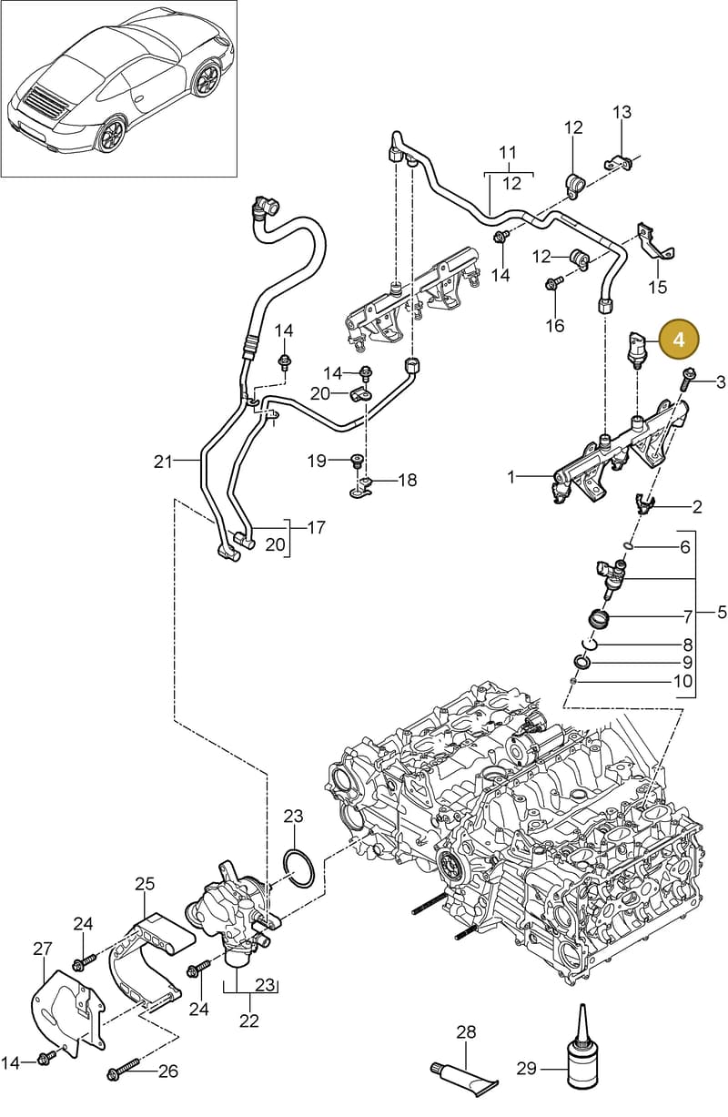 99965306740 — Porsche 911 Carrera (2008-2012) diagram p32107005, position 4