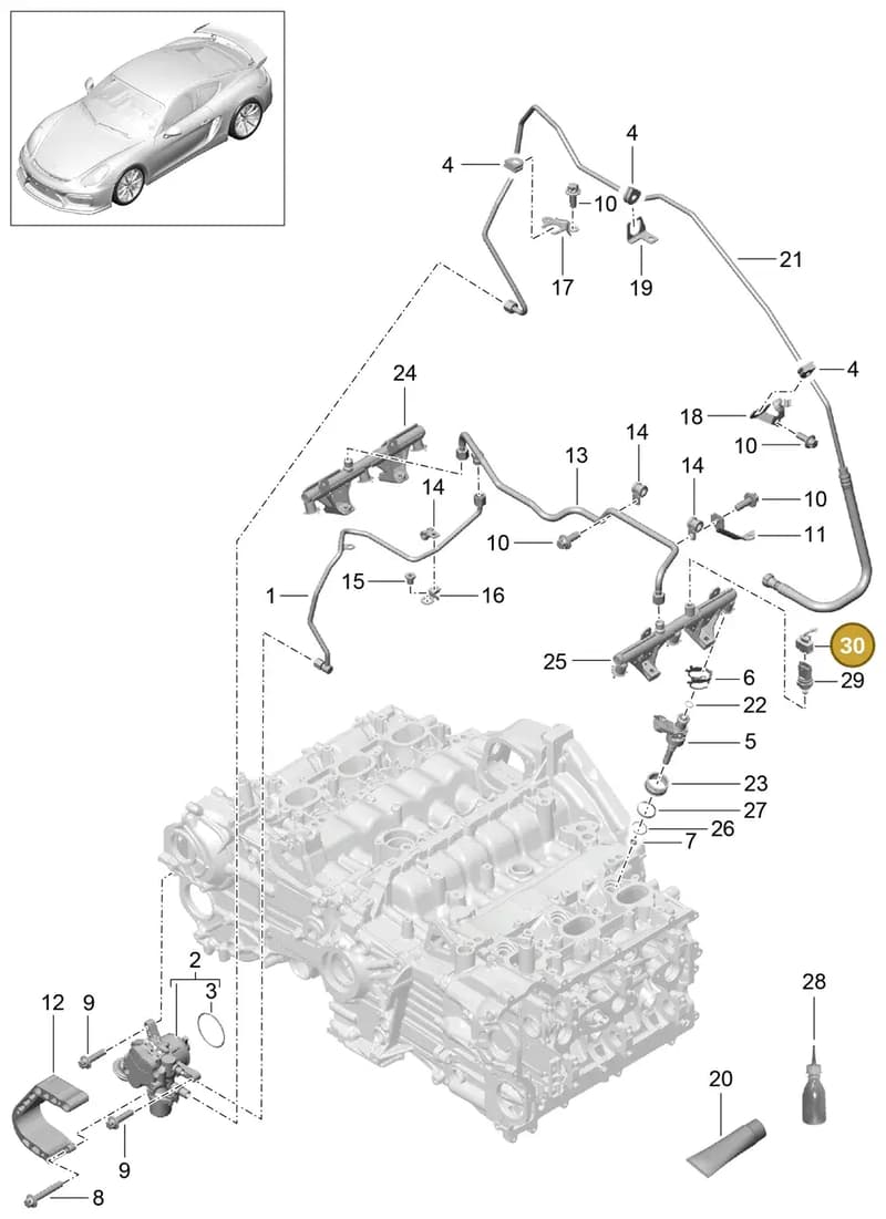 99965306740 — Porsche Cayman GT4 (2015-2016) diagram p45107005, position 30