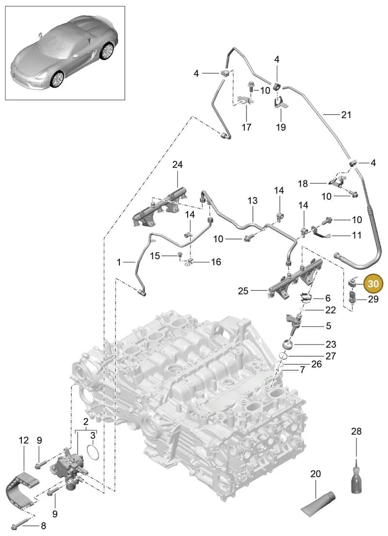 99965306740 — Porsche Boxster Spyder (2015-2016) diagram p46107005, position 30