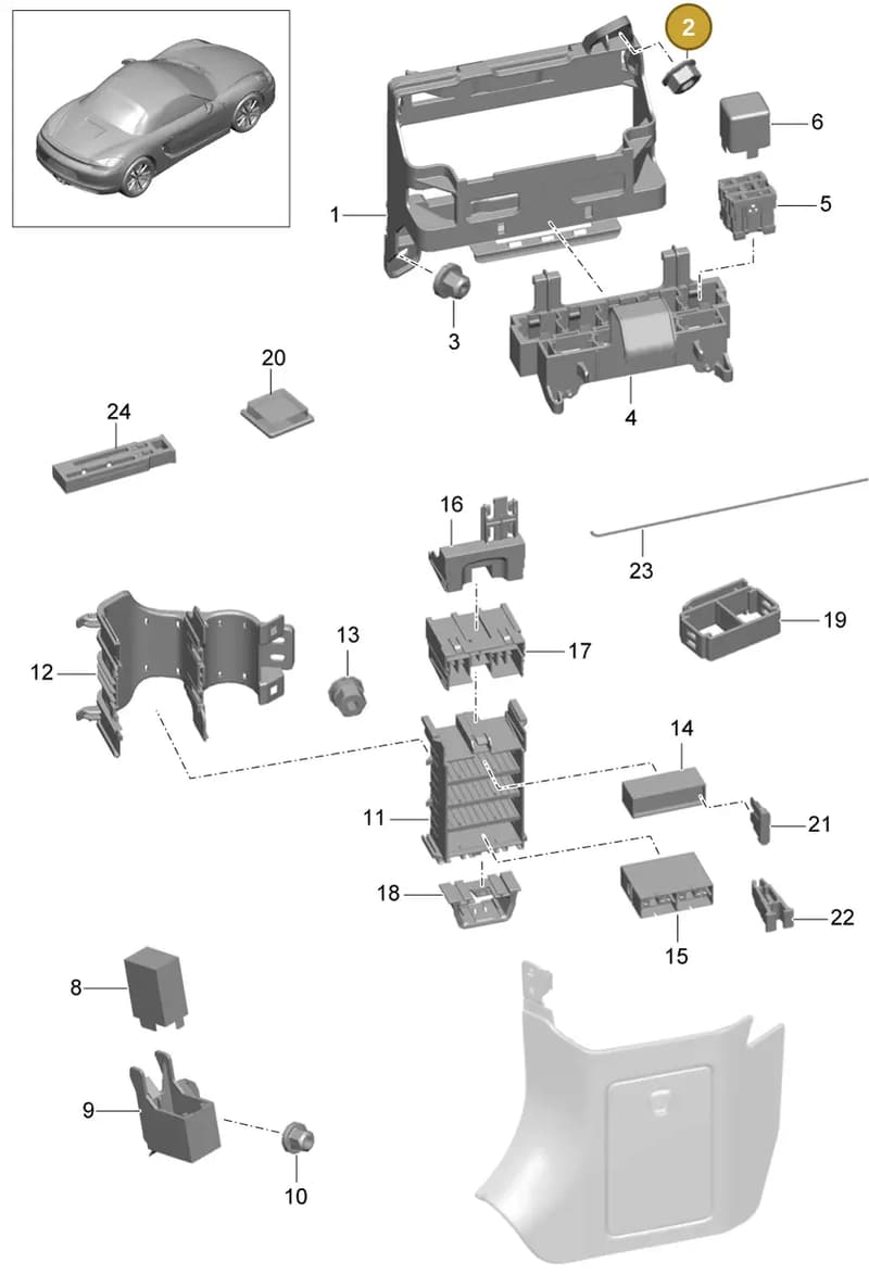 99965631140 — Porsche Boxster (2012-2016) diagram p39902000, position 2