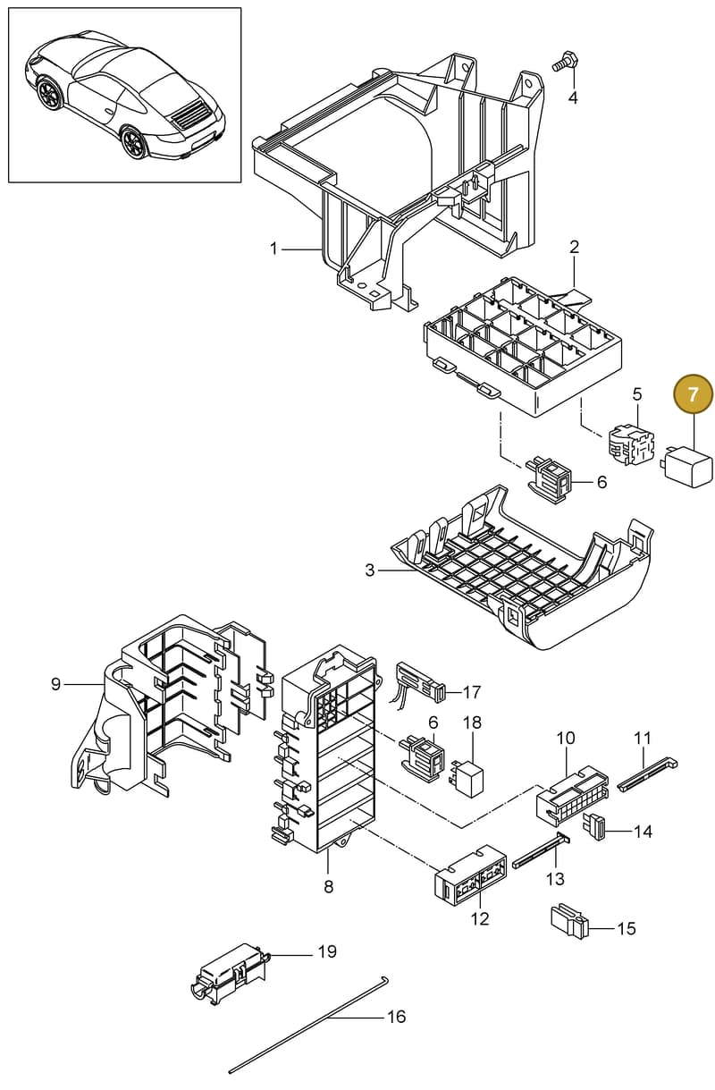 99965701590 — Porsche 911 Carrera (2008-2012) diagram p32902000, position 7