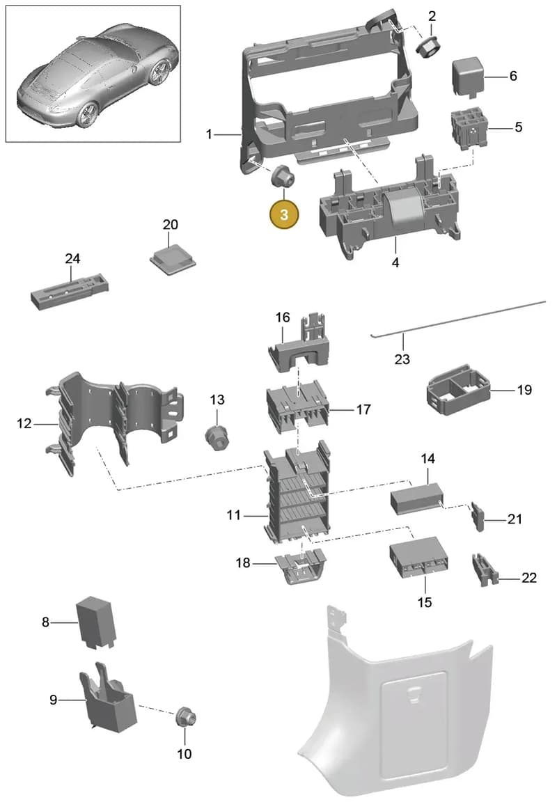 99965701590 — Porsche 991 Carrera 4 (2011-2016) diagram p38902000, position 3