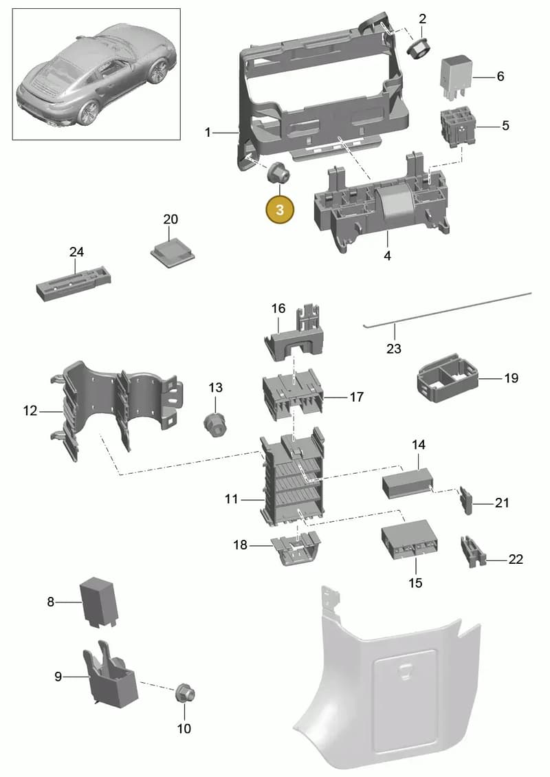 99965701590 — Porsche GT2 RS Clubsport (2013-2020) diagram p42902000, position 3