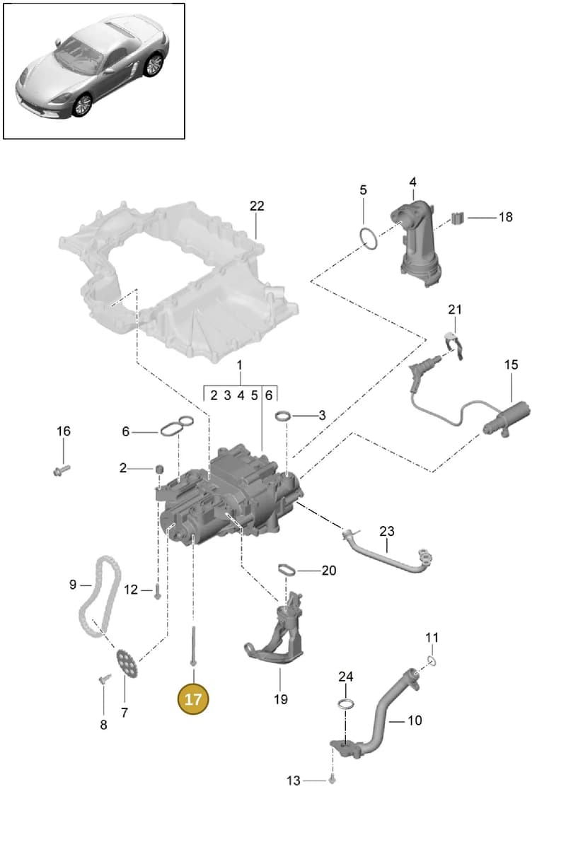 99970120540 — Porsche Boxster (2016-2019) diagram p48104000, position 17