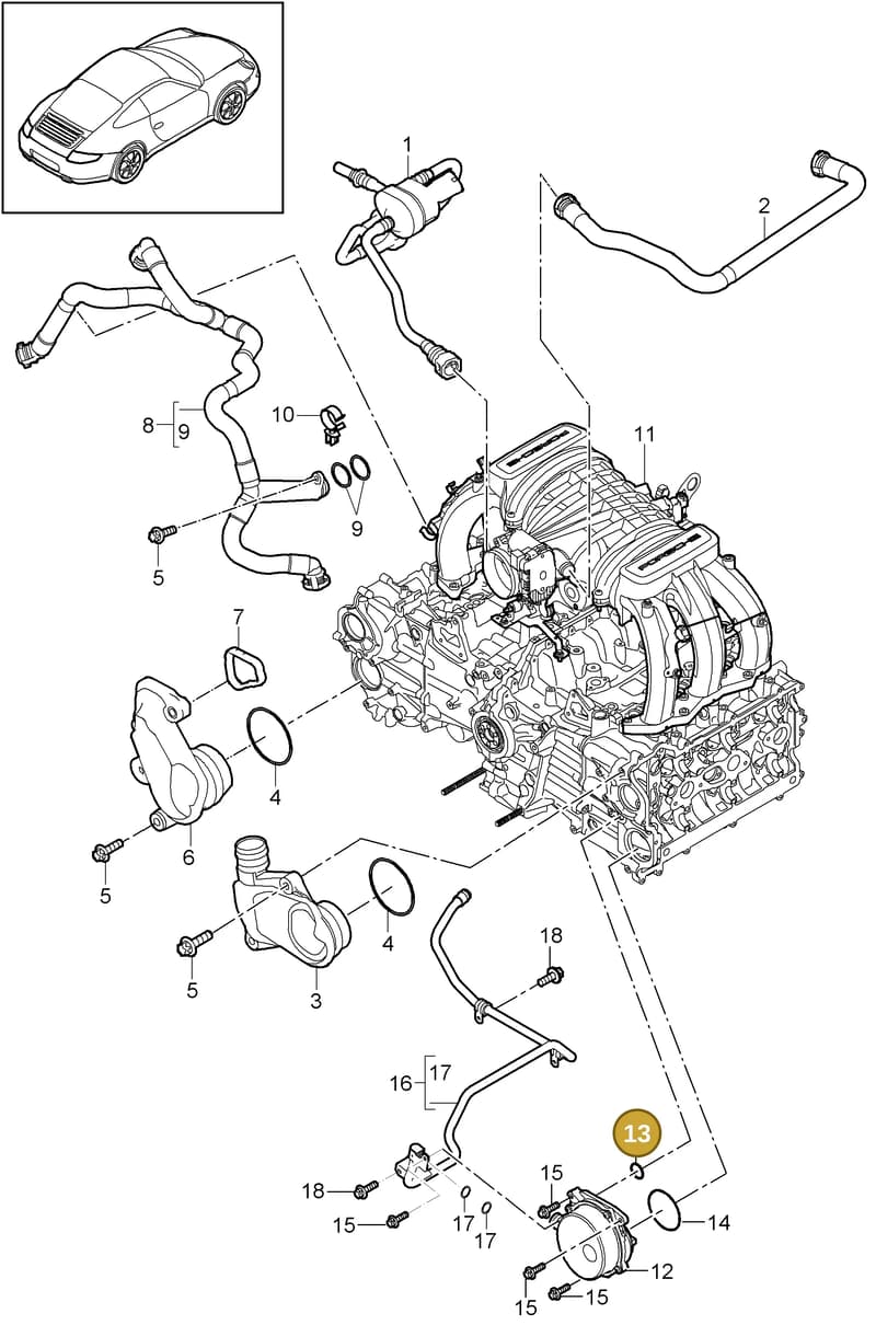 99970150440 — Porsche 911 Carrera (2008-2012) diagram p32104010, position 13
