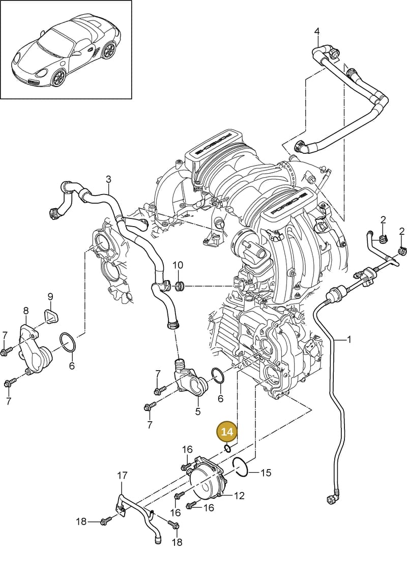 99970150440 — Porsche Boxster S (2008-2012) diagram p33104010, position 14