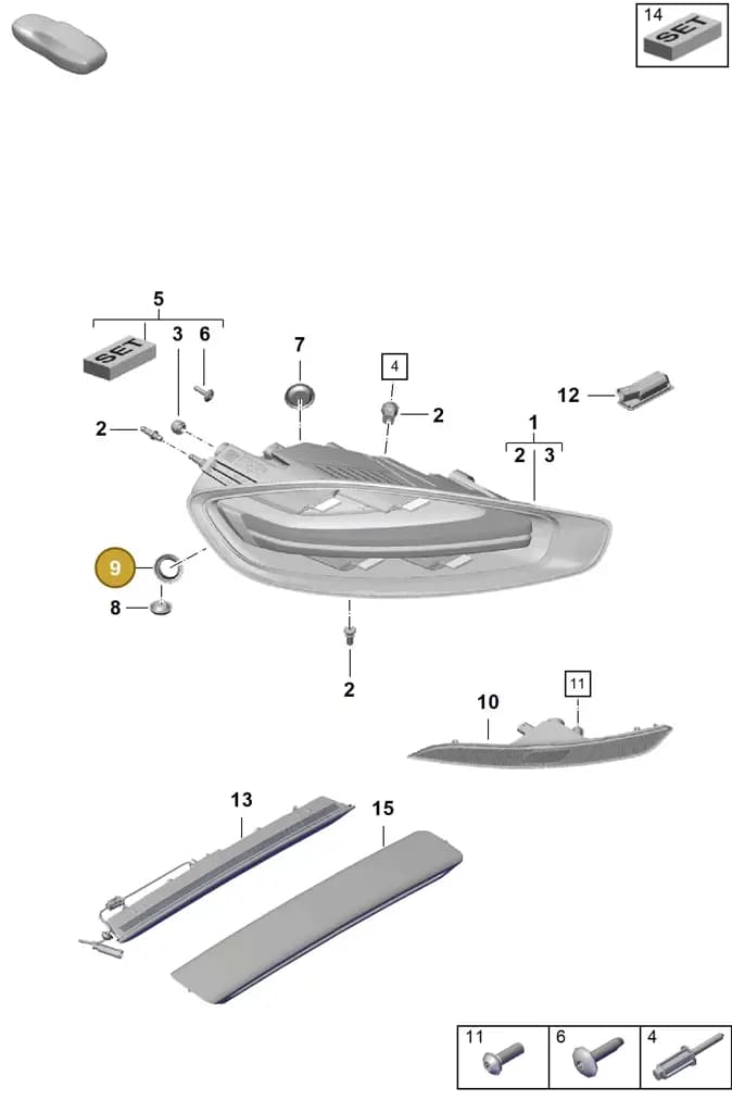 99970229740 — Porsche Boxster Spyder (2019-2020) diagram p54905050, position 9