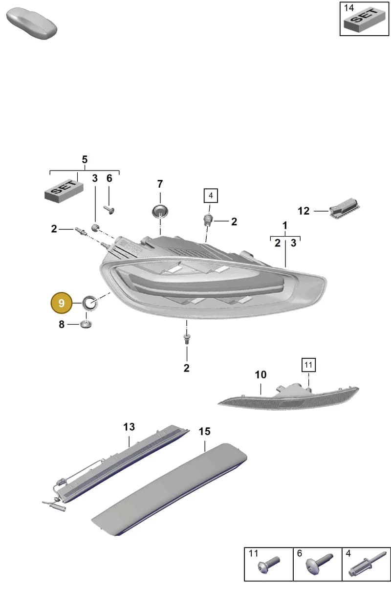 99970229740 — Porsche Boxster Spyder (2019-2020) diagram p54905050, position 9