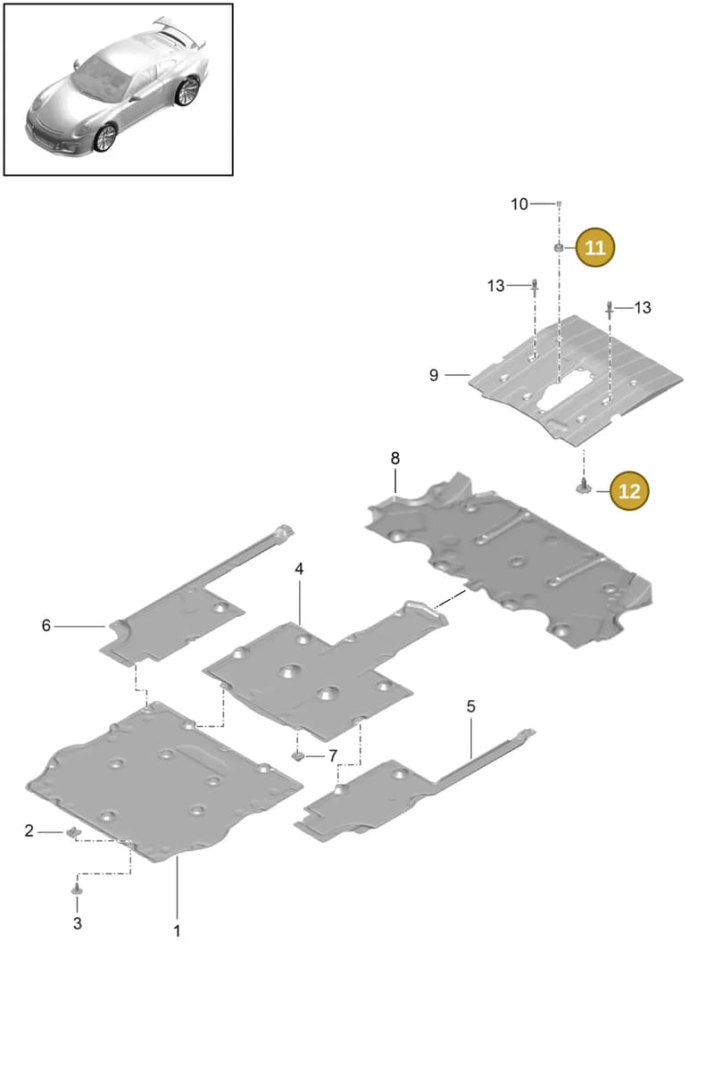 99970231941 — Porsche 911 (2013-2020) diagram p41801070, position 11+12