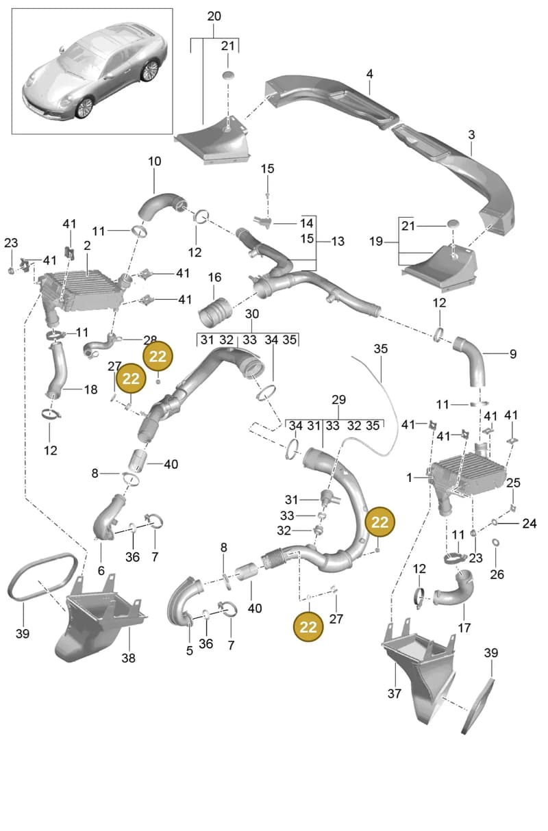 99970231941 — Porsche 911 (2016-2019) diagram p47107020, position 22