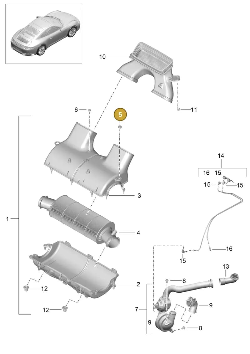 99970231941 — Porsche 911 (2016-2019) diagram p47106000, position 5