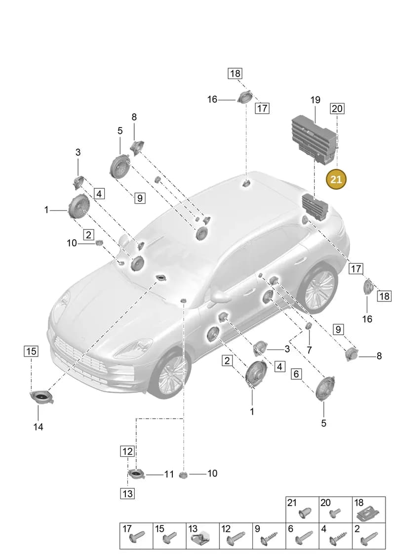 99970232940 — Porsche Macan (2018-2022) diagram p52911050, position 21