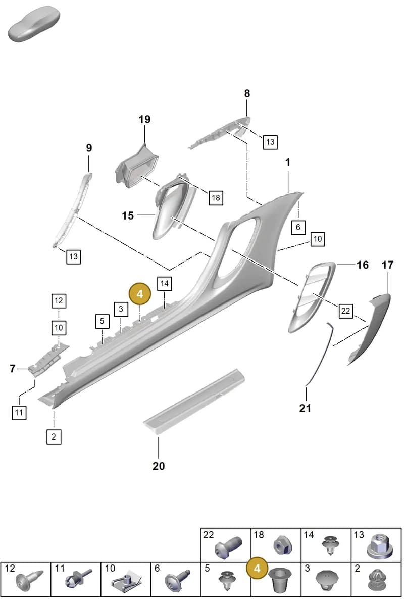 99970240340 — Porsche Boxster Spyder (2019-2020) diagram p55801900, position 4