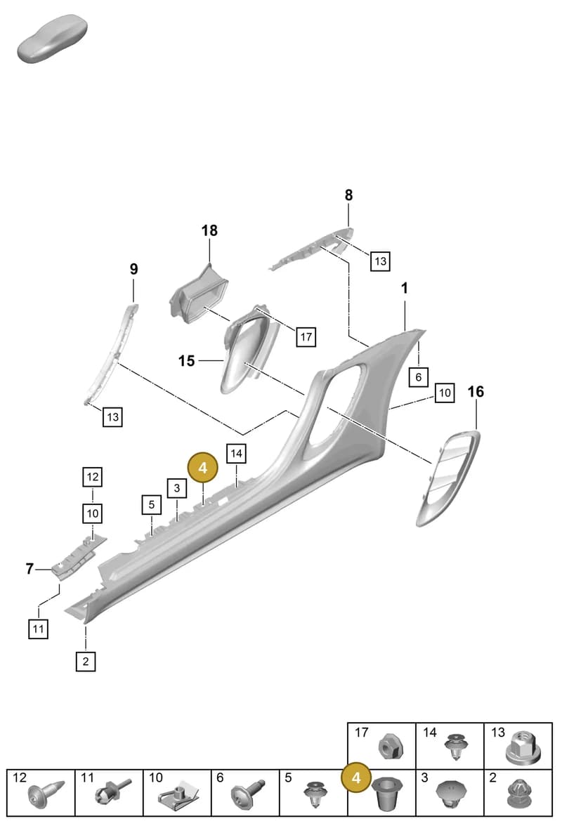 99970240340 — Porsche Boxster Spyder (2019-2020) diagram p54801900, position 4