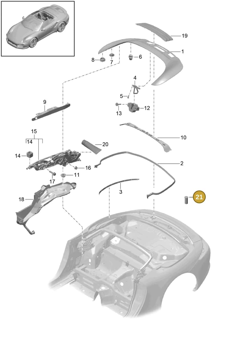 99970311740 — Porsche 911 (2013-2020) diagram p42811060, position 21