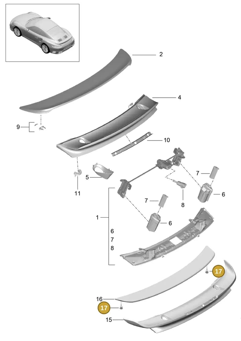 99970320340 — Porsche GT2 RS Clubsport (2013-2020) diagram p42803010, position 17+21
