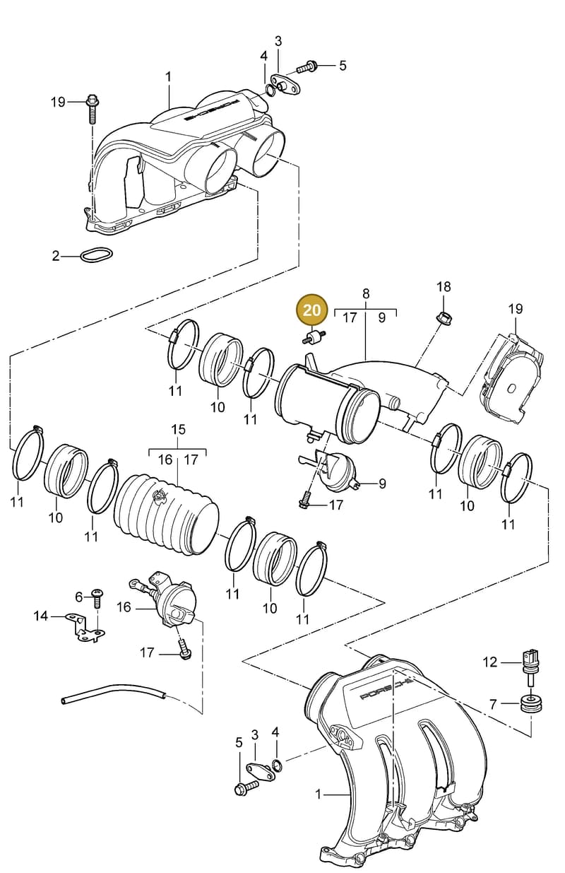 99970323901 — Porsche Boxster S (2004-2008) diagram p27107010, position 20