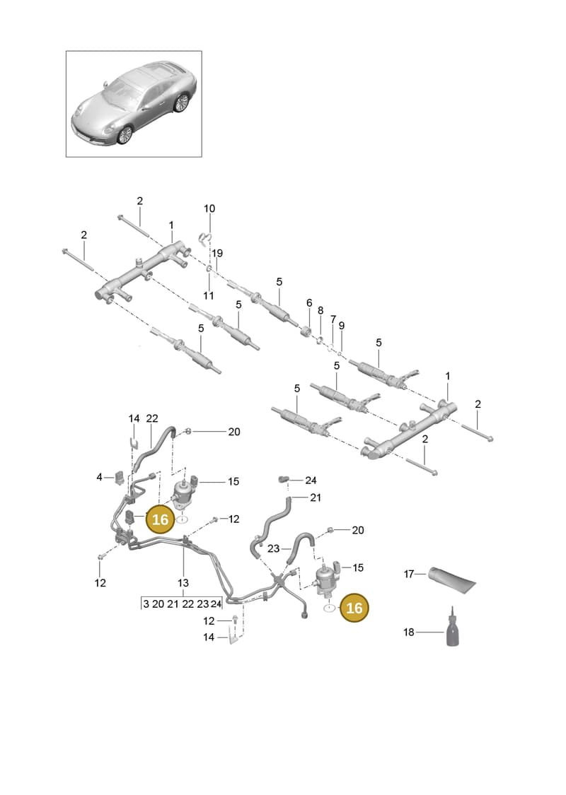 99970323901 — Porsche 911 (2016-2019) diagram p47107000, position 16