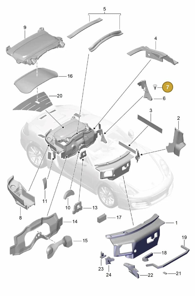 99970325940 — Porsche Boxster (2012-2016) diagram p39807080, position 7