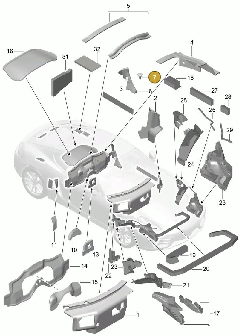 99970325940 — Porsche Cayman (2013-2016) diagram p40807080, position 7