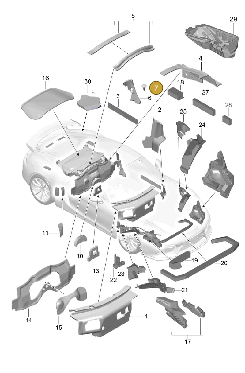 99970325940 — Porsche Cayman GT4 (2015-2016) diagram p45807080, position 7
