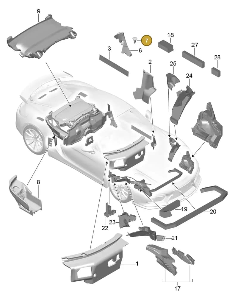 99970325940 — Porsche Boxster Spyder (2015-2016) diagram p46807080, position 7
