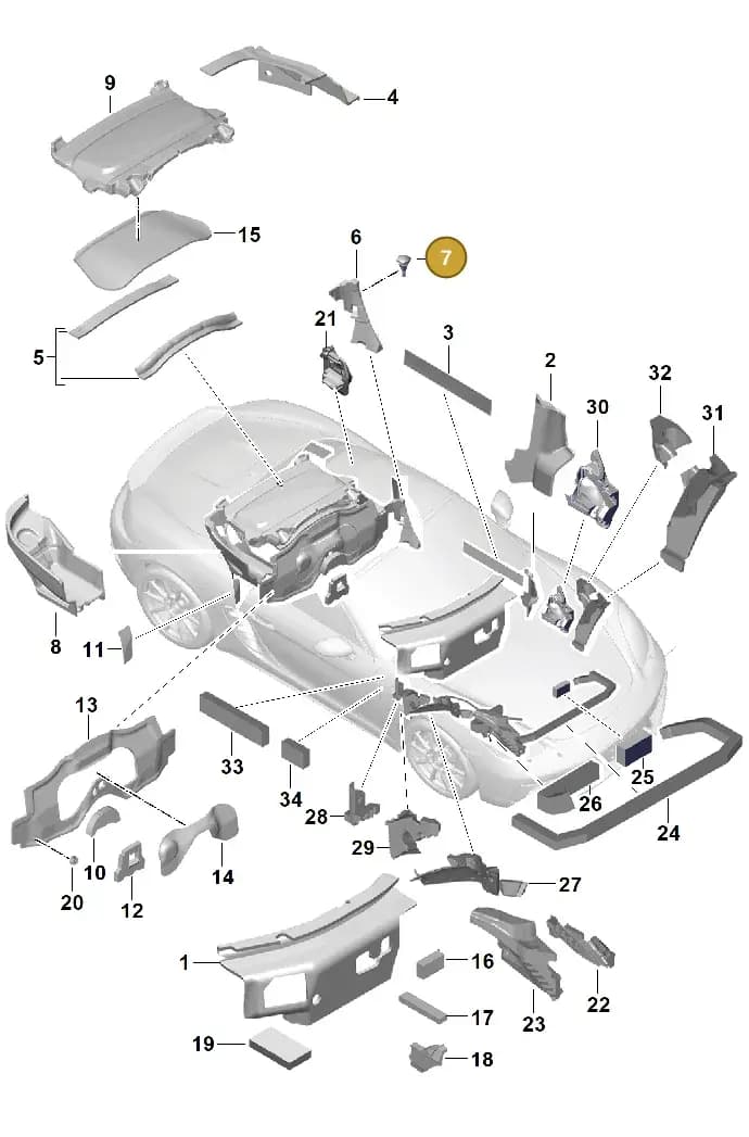 99970325940 — Porsche Boxster (2016-2019) diagram p48807080, position 7