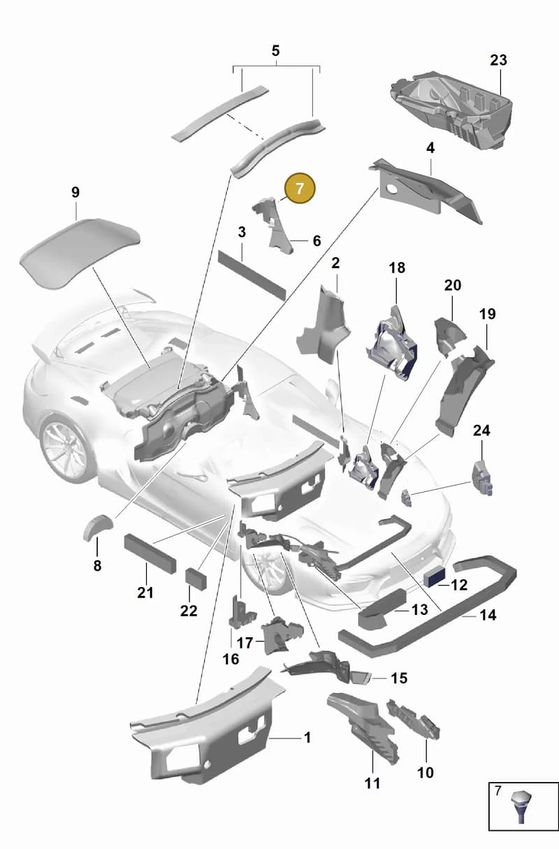 99970325940 — Porsche Cayman (2019-2022) diagram p55807800, position 7