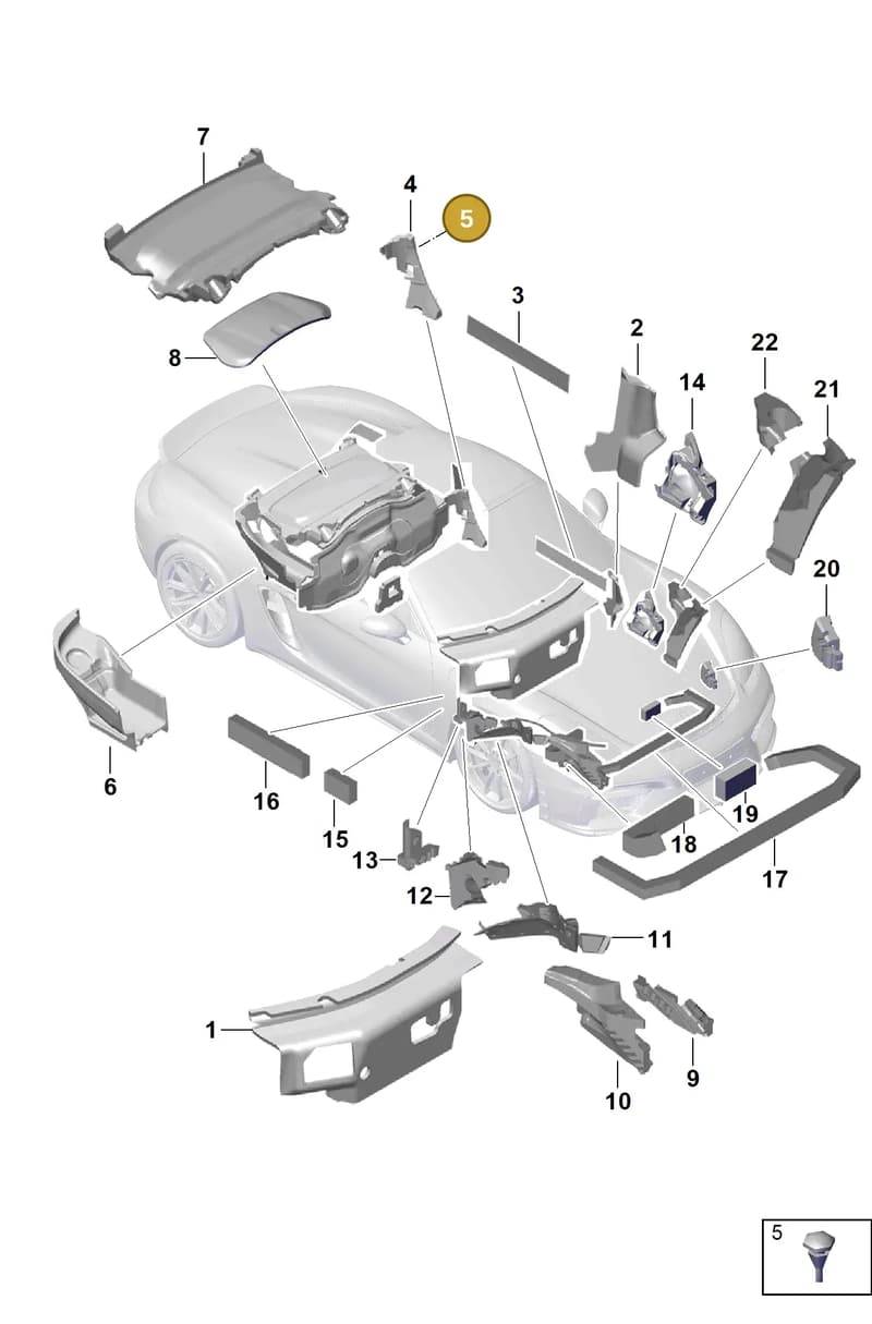 99970325940 — Porsche Boxster Spyder (2019-2020) diagram p54807800, position 5