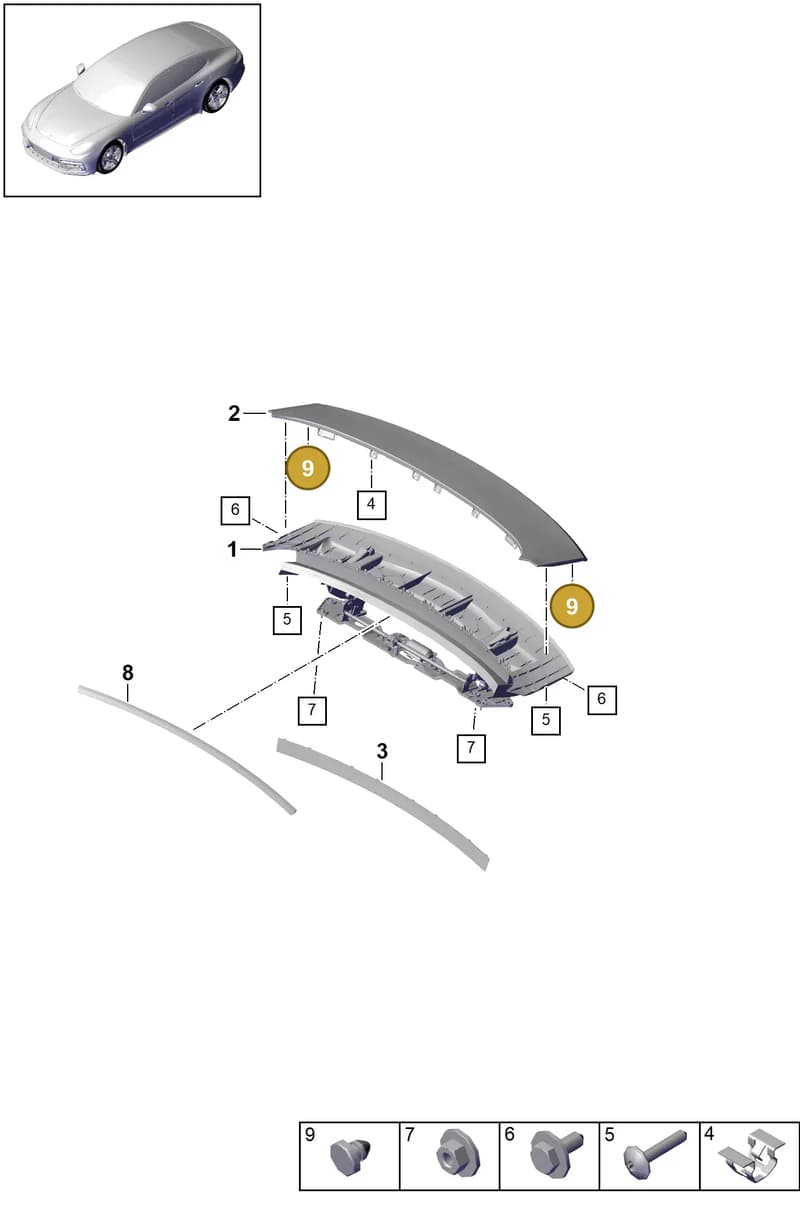 99970327040 — Porsche Panamera (2016-2020) diagram p49803050, position 9+11