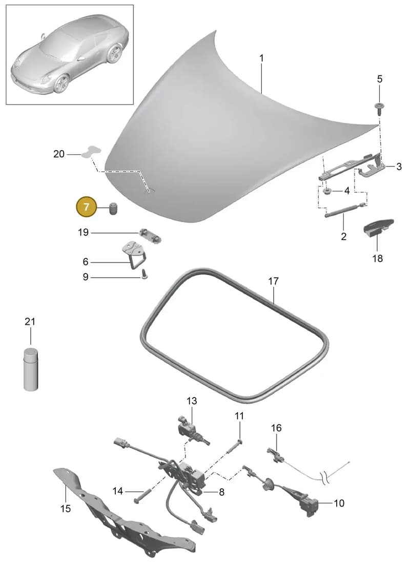 99970327440 — Porsche 991 Carrera 4 (2011-2016) diagram p38803000, position 7