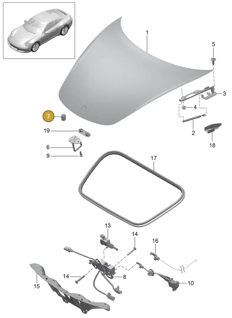 99970327440 — Porsche 911 (2016-2019) diagram p47803000, position 7