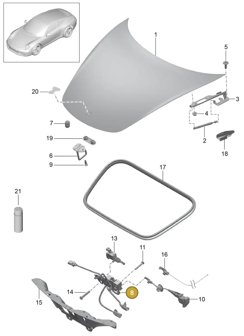 99970327640 — Porsche 991 Carrera 4 (2011-2016) diagram p38803000, position 8