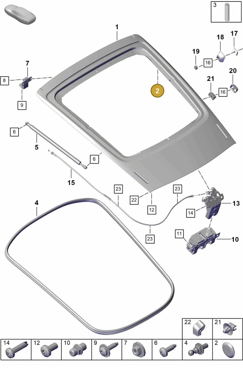 99970338040 — Porsche Cayman (2019-2022) diagram p55803050, position 2