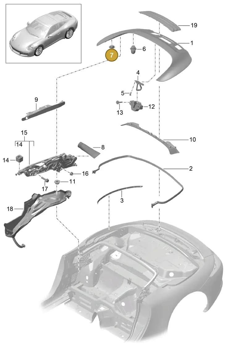 99970346240 — Porsche 911 (2016-2019) diagram p47811060, position 7