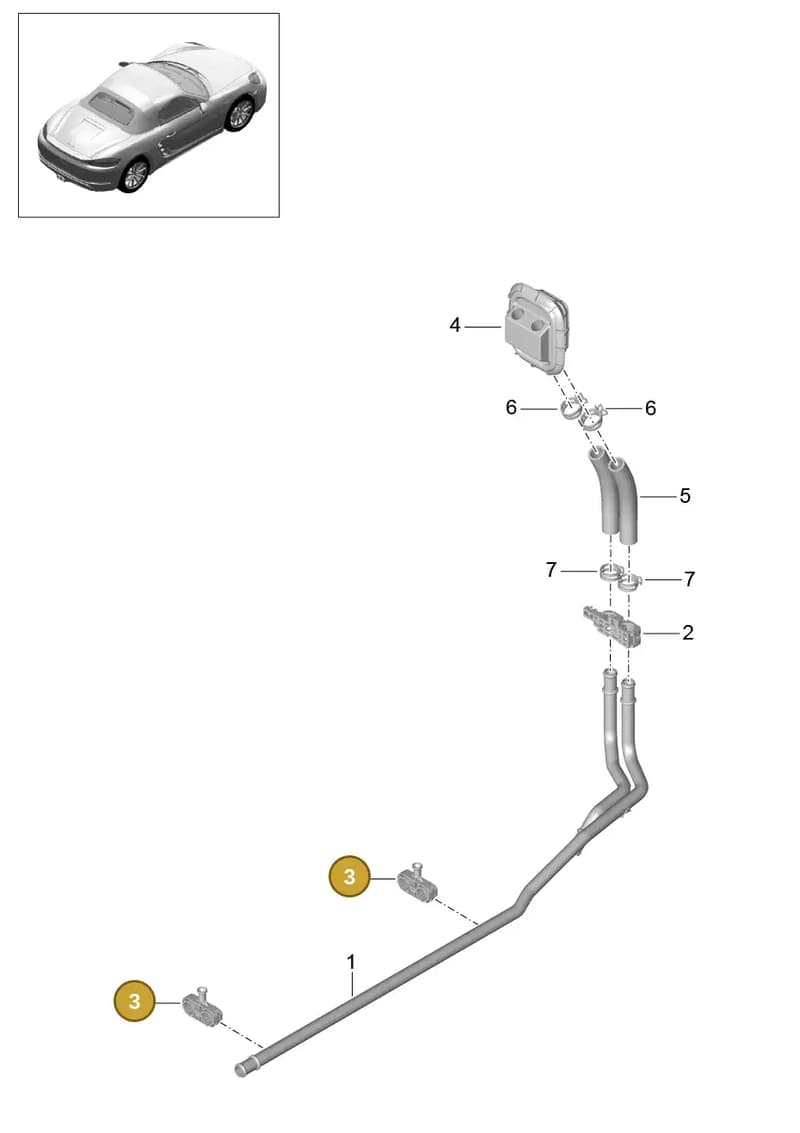 99970346240 — Porsche Boxster (2016-2019) diagram p48813000, position 3