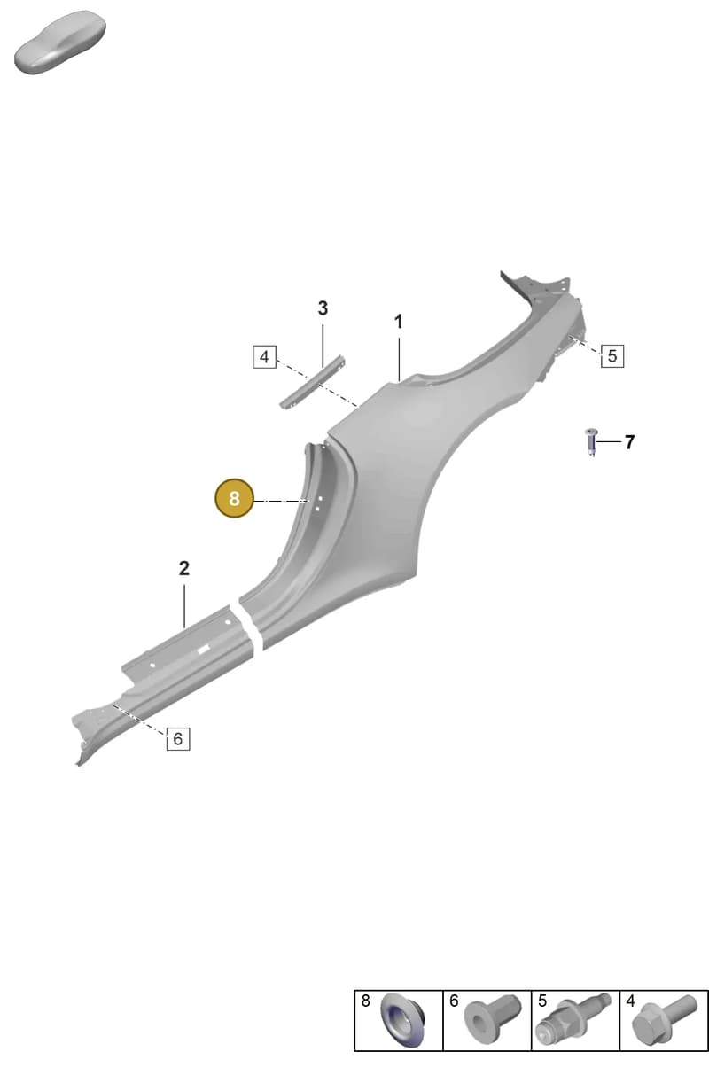 99970346240 — Porsche 911 (2018-2024) diagram p53801600, position 8