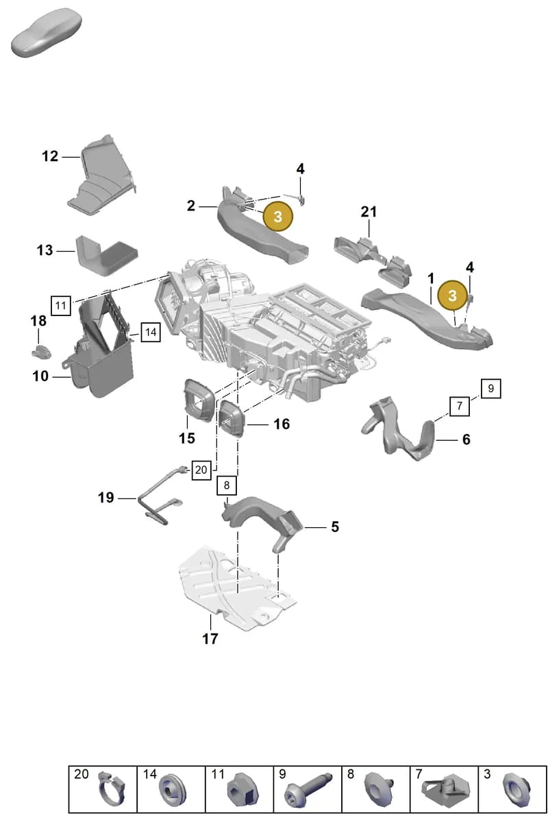 99970346240 — Porsche Cayman (2019-2022) diagram p55813050, position 3