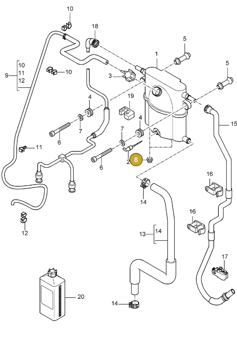 99970349640 — Porsche Carrera GT (2003-2006) diagram p25105020, position 8