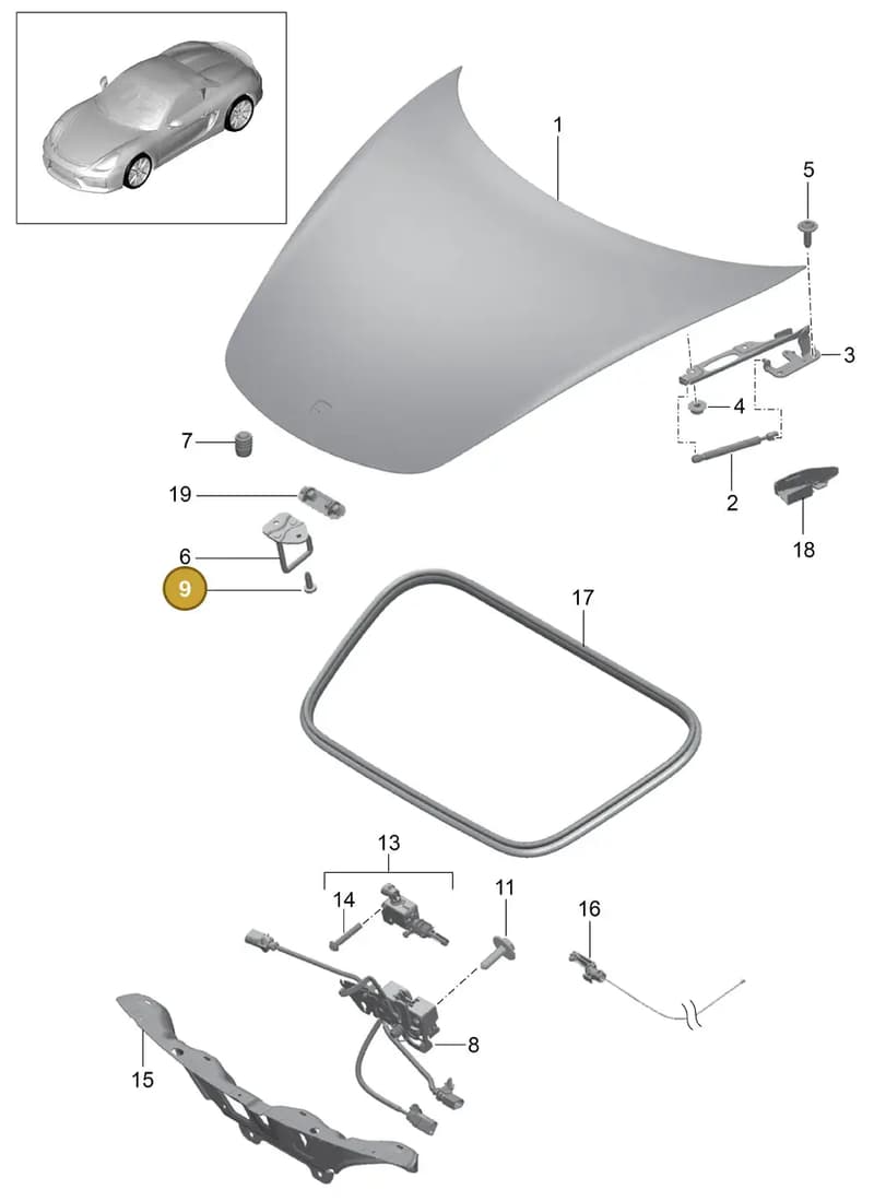 99970350340 — Porsche Boxster Spyder (2015-2016) diagram p46803000, position 9
