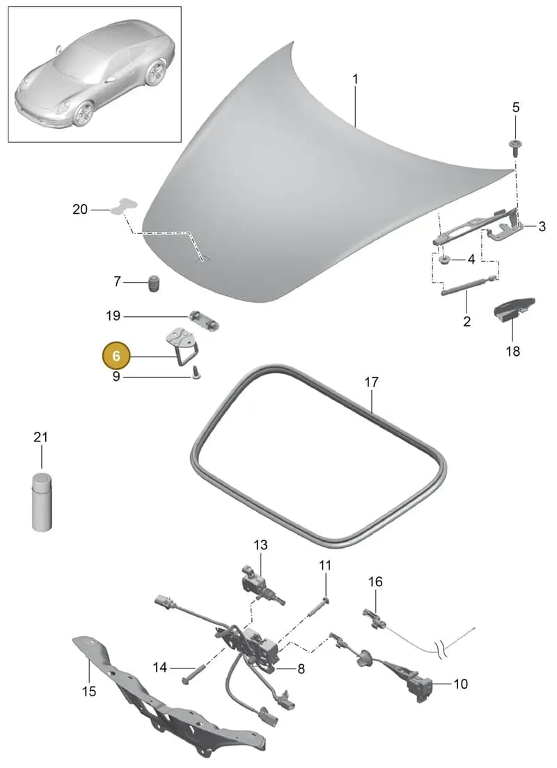99970388540 — Porsche 991 Carrera 4 (2011-2016) diagram p38803000, position 6
