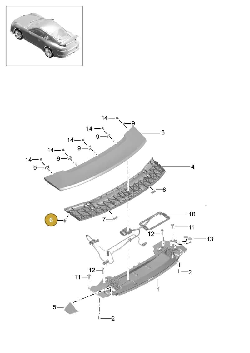 99970388540 — Porsche 911 (2013-2020) diagram p41803020, position 6+18