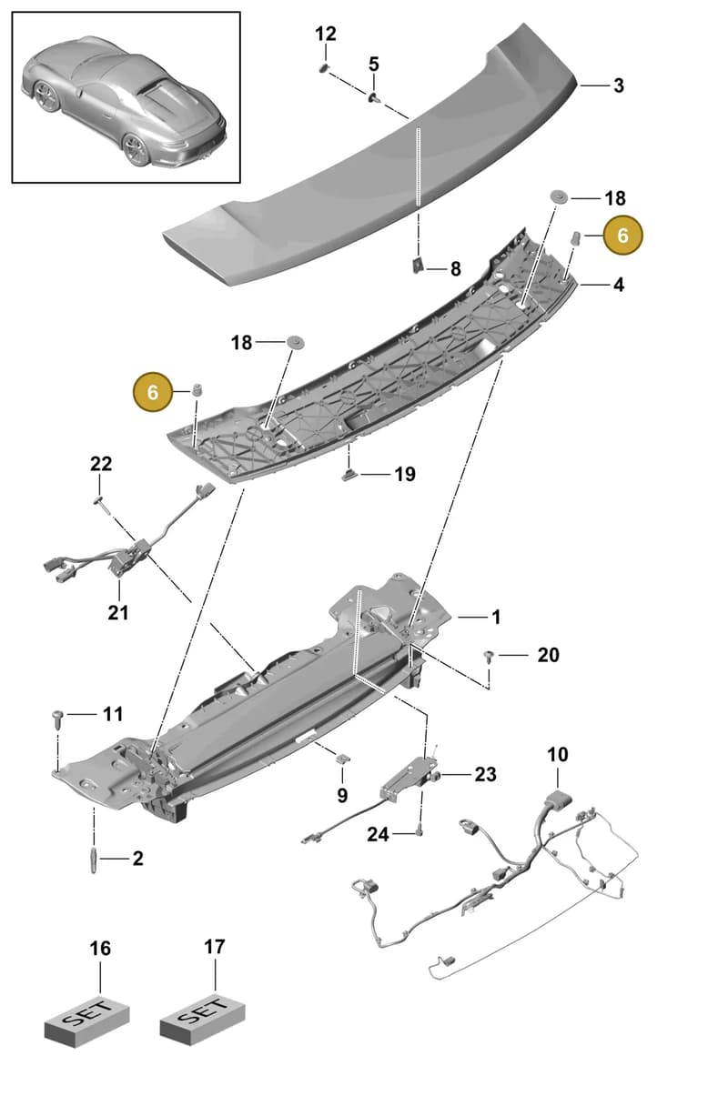 99970388540 — Porsche 911 (2013-2020) diagram p41803030, position 6