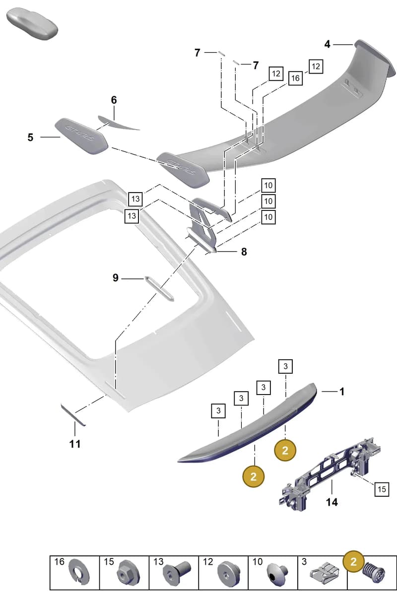 99970388540 — Porsche Cayman (2019-2022) diagram p55803080, position 2