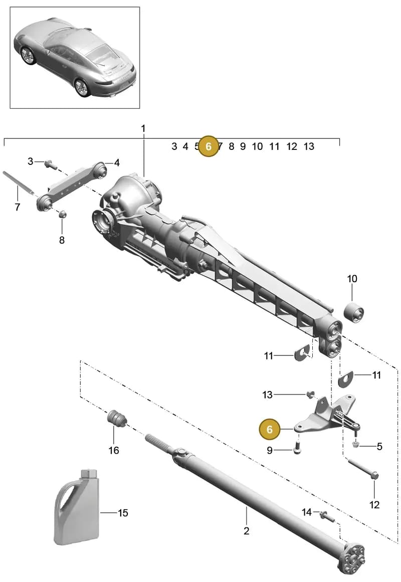 99970745540 — Porsche 991 Carrera 4 (2011-2016) diagram p38305010, position 6