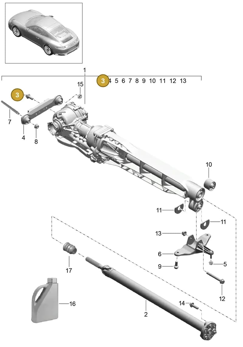 99970745540 — Porsche 911 (2016-2019) diagram p47305000, position 3
