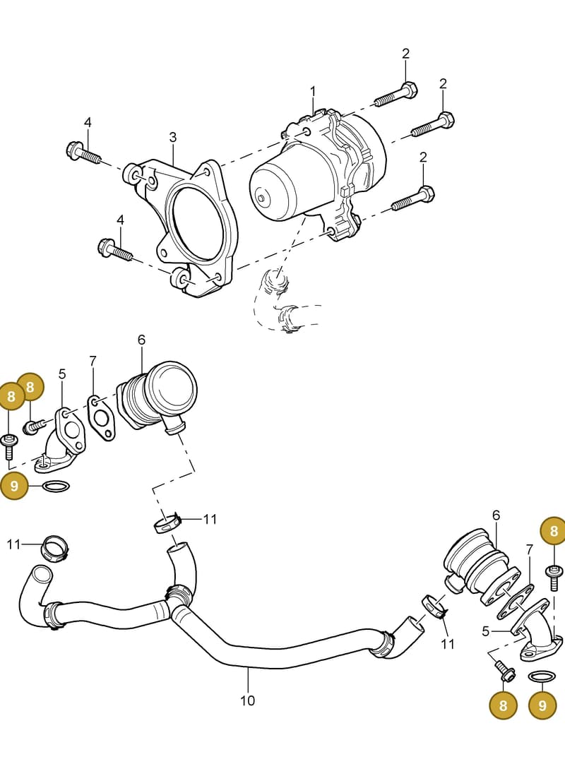 99970747240 — Porsche GT3 RS (2006-2011) diagram p29108005, position 8+9